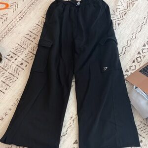Gymshark Black Cargo Wide-Leg Pants